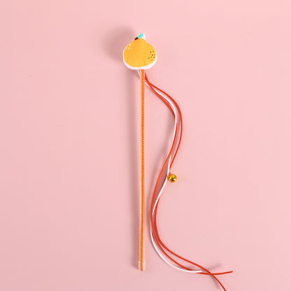Funny Cat Stick Sounding Bells Tassels Fruit Shapes Relieve Boredom